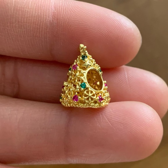 NWOT Glitter Christmas Tree Charm Sterling Silver 925 - Picture 5 of 11